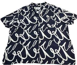 Goodfellow Men's Navy Blue White Button Up Shirt Short Sleeve Relaxed Size XXL